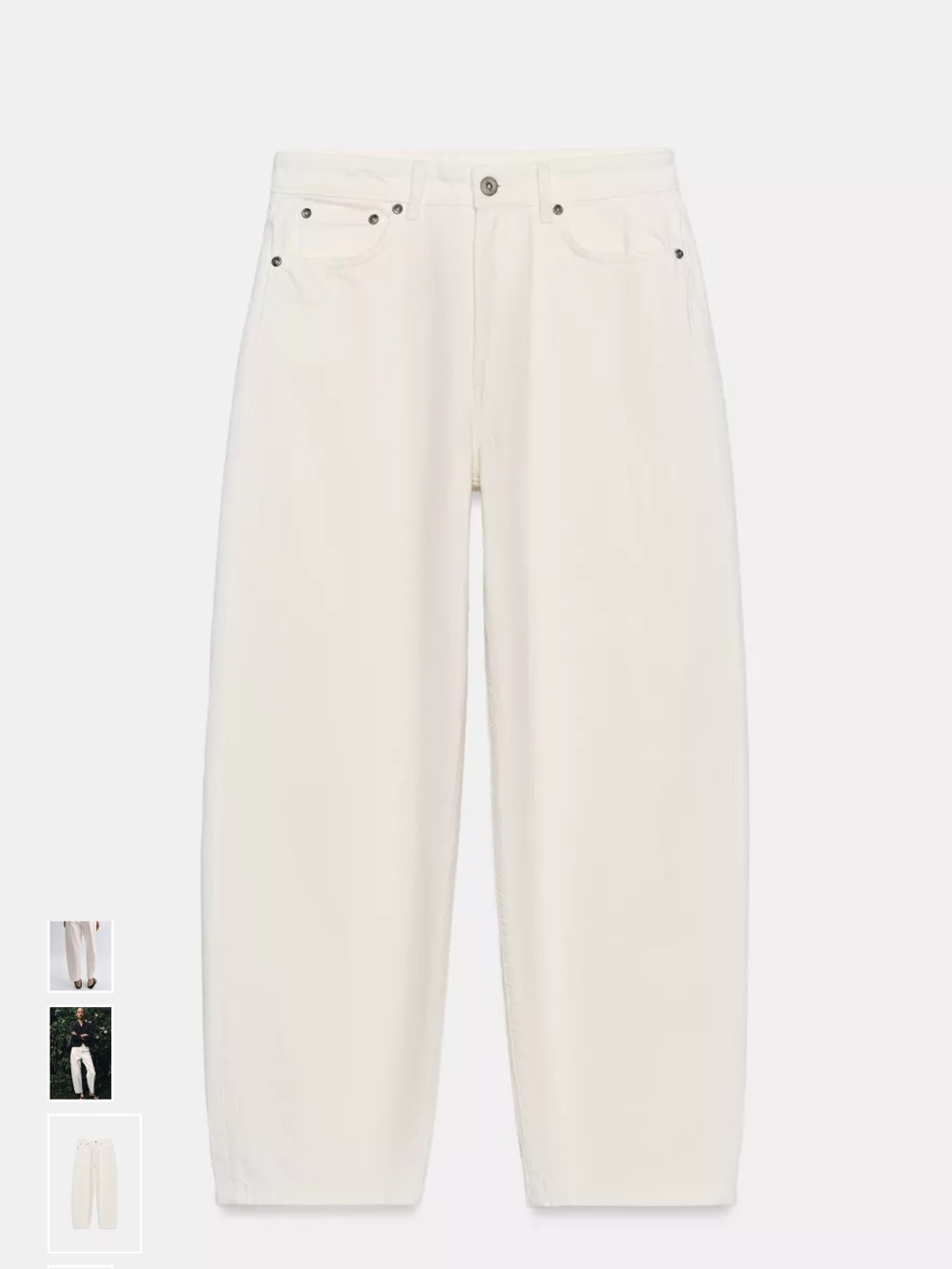 ZARA THE 80s COLLECTION High Rise Tapered Leg White Jeans size 8 - Picture 3 of 10